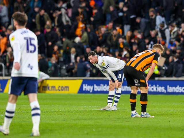 Preston North End's Alan Browne catches his breath after the final whistle