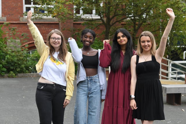 Students at Cardinal Newman College celebrate their A-Level
