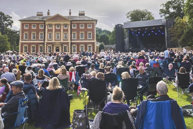 The crowds enjoy a previous Lytham Proms, with stately Lytham Hall as the backdrop. photo: Rhodes Media