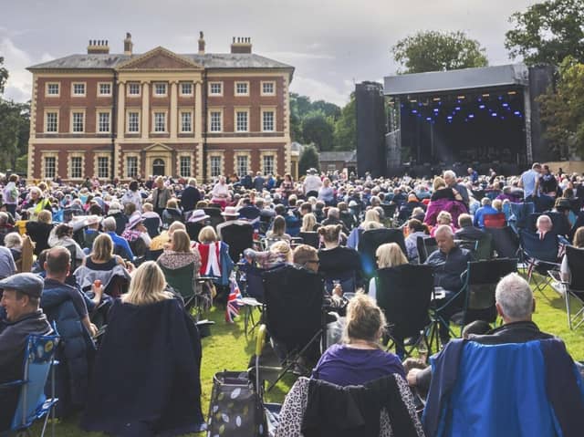 The crowds enjoy a previous Lytham Proms, with stately Lytham Hall as the backdrop. photo: Rhodes Media
