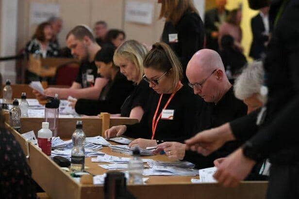 Vote counters will soon be hard at work in Chorley town hall, as they were pictured here last year