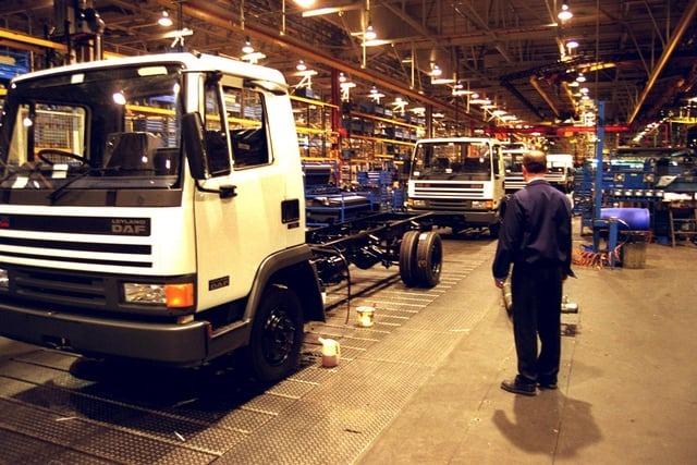 All quiet on the assembly line at Leyland Trucks with just a skeleton staff on duty during the 1996 Wakes Weeks