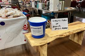 Janet’s son Rob made a bench or coffee table that was auctioned for £50