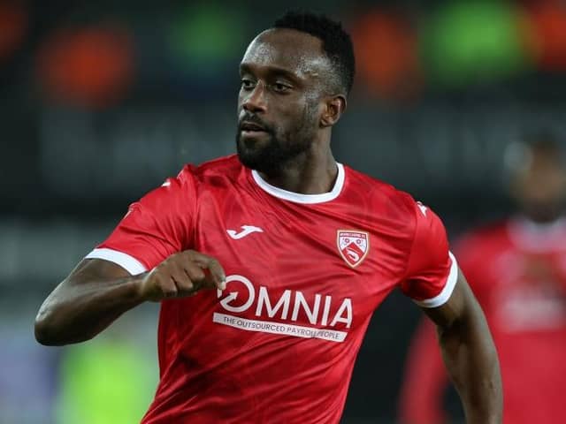 Jordan Slew scored Morecambe's consolation goal in their defeat at Chesterfield (photo: Eddie Keogh/Getty Images)