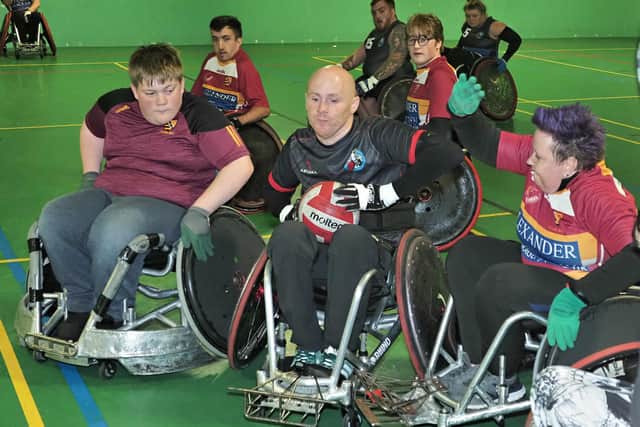 Players from Foundation and West Coast Crash Wheelchair Rugby Teams.