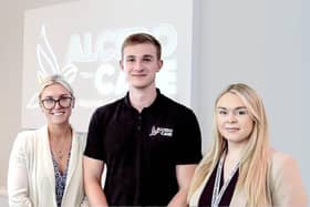 Louise Fullard, Peter Nickson and Beth Greaves. Photo:  Alcedo Care Group