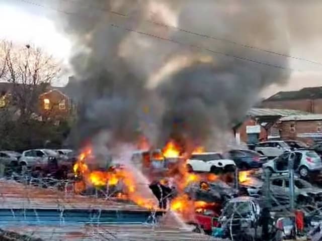 The fire broke out around 3pm on Monday (November 27) and sent smoke billowing across the North Road and Deepdale are of Preston. (Pictures and video by Ben Huxley)