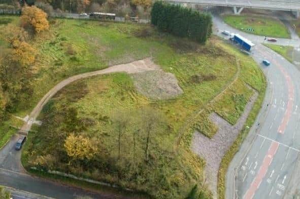 The site of the prioposed mosque at the motorway end of the Broughton bypass (image:  Royal Institute of British Architects)