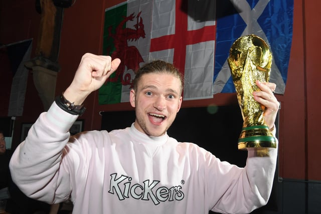 England fan Theo Hewson Betts flew in from America to watch the match against Iran at Roper Hall.