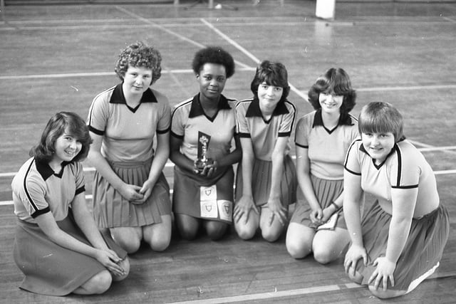 The St Thomas More High School team, winners of the Preston schools under 14s volleyball tournament for the third year. Pictured left to right: Sue Ellen Parker, Jane Kennedy, Karen Allen (captain), Suzanne Ormsby, Beverley Black, and Janet Holker