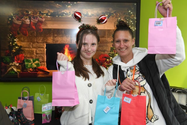 Plenty of Christmas goody bags were handed out to lucky raffle winners