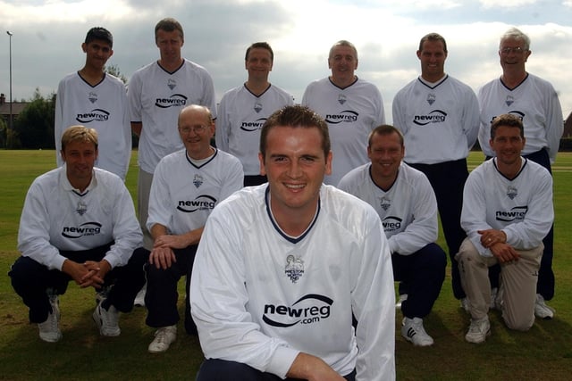 Ryan Kidd, centre, with the Preston North End cricket team