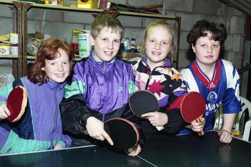 Four Preston youngsters showed team spirit when they took on a sporting challenge and netted up to £70 for Comic Relief. Brother and sister teams Mark and Clare Shirley and Christopher and Louise Allen, neighbours in Muirfield Close, took on a mammoth table tennis game lasting over 12 hours in the family garage