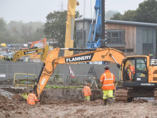 A photograph from earlier in the improvements to the A585 bypass from Windy Harbour to Skippool