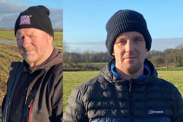Andrew Dutton (pictured left) and Warren Kelly (pictured right) were given five-year criminal behaviour orders for hare poaching in West Lancashire (Credit: Lancashire Police)
