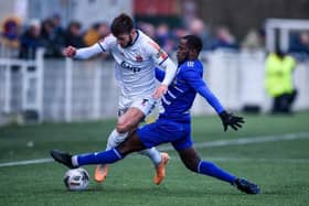 Match action from AFC Fylde's clash at Aveley