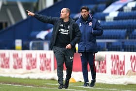 Alex Neil, manager of Preston North End, gives instructions to their side during the Sky Bet Championship match between Preston North End and Reading at Deepdale on January 24, 2021.