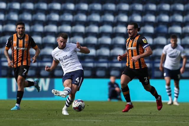 PNE's Ben Whiteman in action at Deepdale.