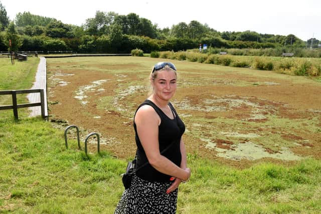 Kamila Dobosz is concerned by the condition of the Lancaster Canal at Preston