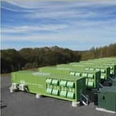 A typical battery store which saves electricity for when it is needed most.