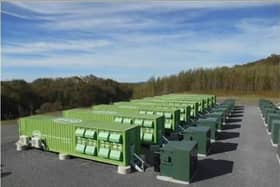 A typical battery store which saves electricity for when it is needed most.