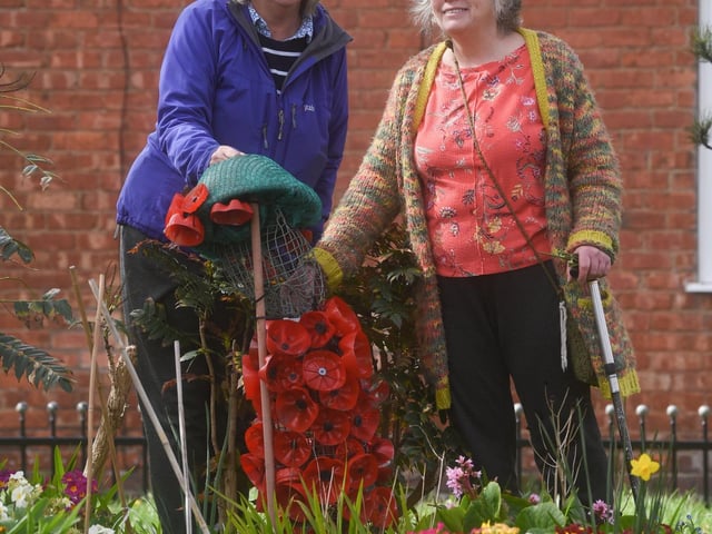 A group of residents have created a community garden in their alleyway called Strawberry Gardens. Pictured are Julie Brierley and Angela Ogden.
