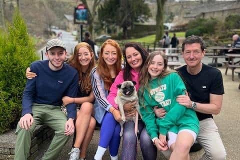 Brave Courtney Laird (second from left) is on the road to recovery after life saving surgery for a brain tumour. She has thanked her family, who are (left to right) her brother Max
sister Courtney, her mum Lynda, sister Poppy and dad Baron for their amazing love and support.