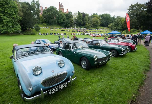 Classic car show at Avenham and Miller Parks, Preston