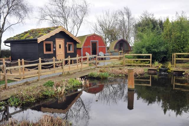 Typical glamping pods in use at sites across the UK.
