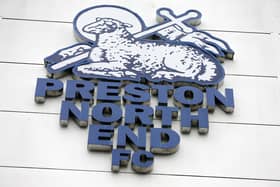 A general view of the Preston North End club badge at Deepdale