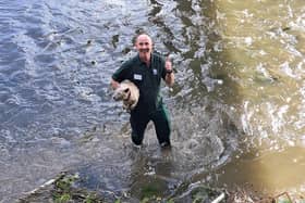 Michael Ashmore rescuer of Faye the dog from the River Ribble at Miller Park, Preston