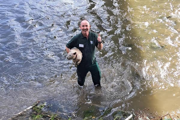 Michael Ashmore rescuer of Faye the dog from the River Ribble at Miller Park, Preston