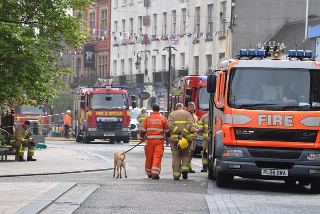 Emergency services at the scene of a fire in Preston on Friday morning.