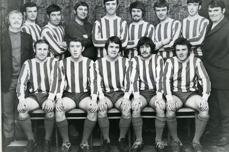Sent in by Jack Standing from Preston. Deepdale FC 1969 cup winners this photo was taken in the Deepdlae Labour Club by the Evening post photographer.
(Back Row L to R)
D Worden,B Kay,J Redmond,P Woan,D Reynolds,S Reynolds,A Flintoff,J Parker,T Redmond.

(Front row L to R)
D Duckworth,D Mitchell,M Lambert,T Anderson,J Standing.