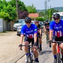 Nigel and fellow riders en route in the London2Paris ride which took place June 16-20, 2022