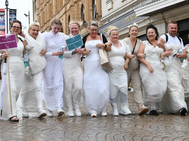 The annual Wedding Walk, raising funds for Trinity Hospice.