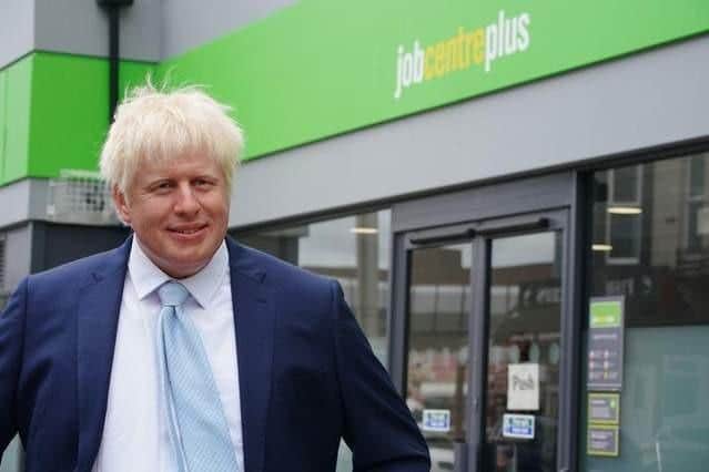 A wax figure of Boris Johnson appeared outside a job centre in Blackpool this week