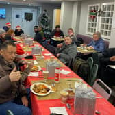 Some of the more than 50 homeless people who enjoyed Christmas dinner at The Foxton Centre this year