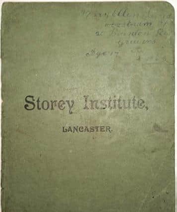 A nursing notebook from the 1880s which will be featured in a Lancaster museum podcast discussion.