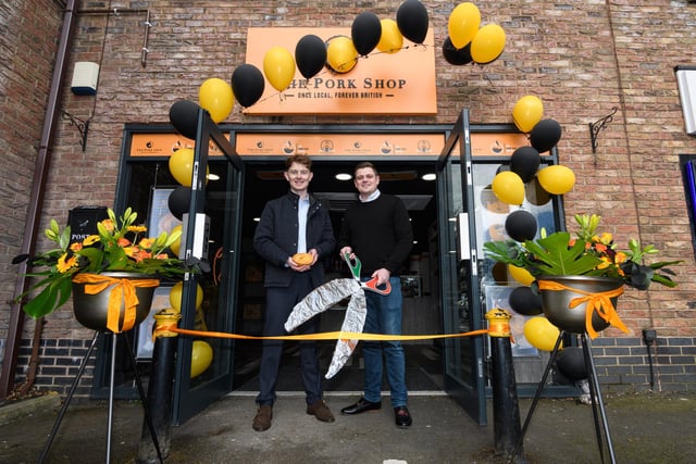 Director Jack Gardner and Business Development Manager Jack Hunt officially open The Pork Shop