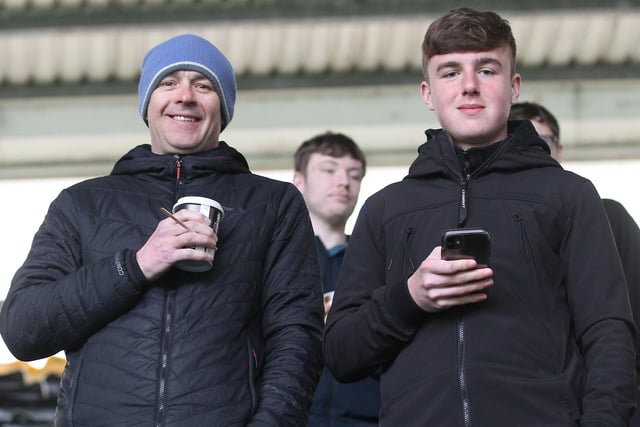 Two PNE fans before the game at Pride Park