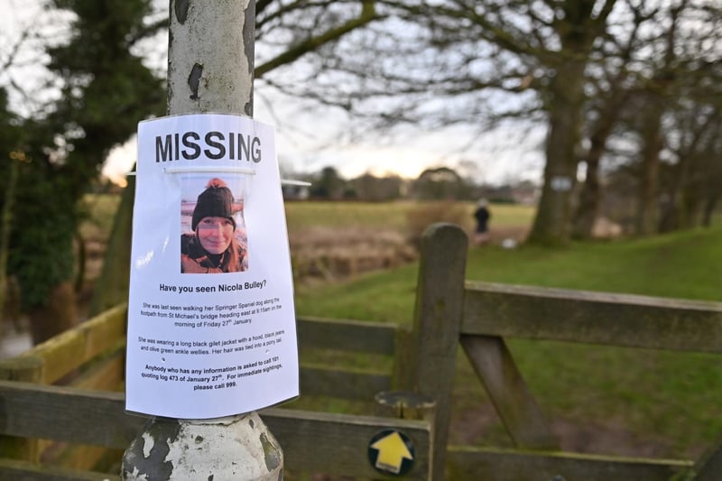 Nicola Bulley, from Inskip, was last seen walking on a footpath by the river off Garstang Road, in St Michael's on Wyre, at about 9:15am on January 27.