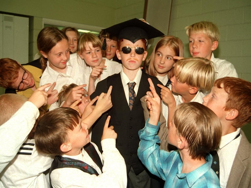 The Demon Headmaster, James Ashton of Moss Side Primary School, Leyland, tries to put his fellow pupils in a trance