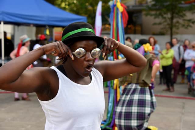 Events during the Lancashire Encounter arts festival in Preston city centre
Step Hop House performance on the Flaf Market