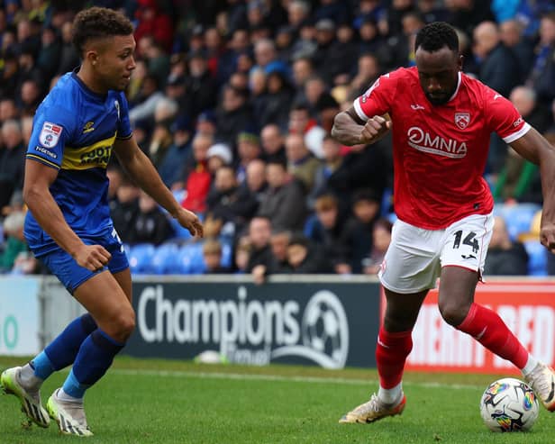 Jordan Slew's fifth goal of the season gave Morecambe a point against Grimsby Town Picture: Andrew Redington/Getty Images