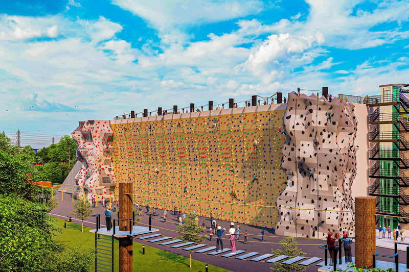 A climbing wall is planned for a future phase of the development (image courtesy of MCK Commercial Design)