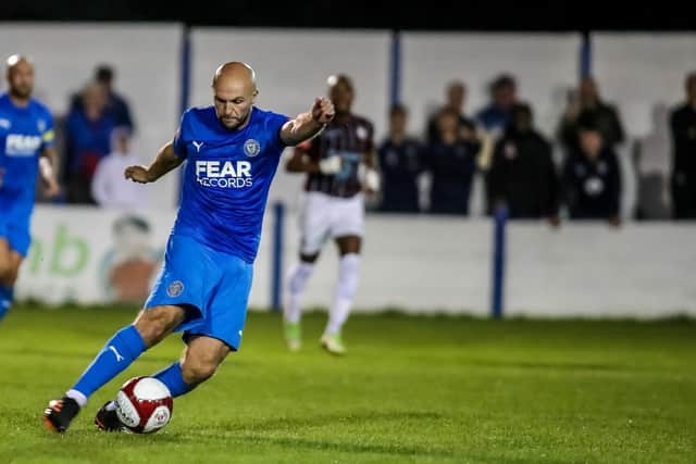 Sam Bailey was thrust into being an emergency goalkeeper after an injury to Curtis Anderson (photo:Phil Dawson)