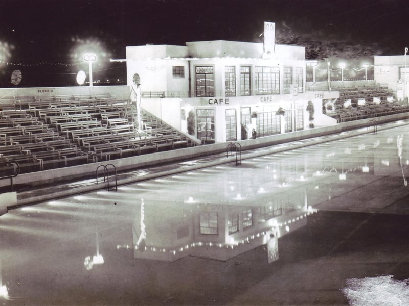 The cafe at the old Super Swimming Stadium.