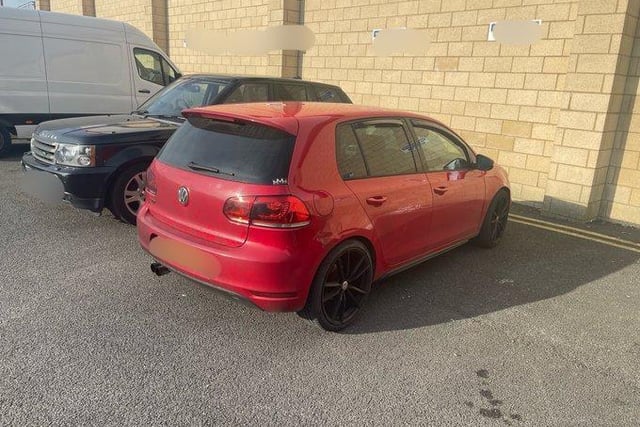 This VW Golf was stopped in Mayfield Street, Blackburn, after it was spotted taking a tour of the backstreets on Saturday, April 16.
The driver was arrested after testing positive for cannabis on a roadside drug wipe.
A quantity of drugs were also located inside the vehicle.
