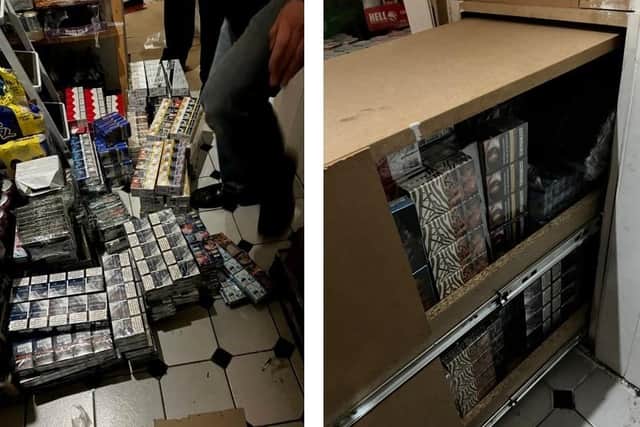 More than 1,400 packs of illegal cigarettes and tobacco - worth over £18,000 - were found inside a shop in Preston on Tuesday, January 17